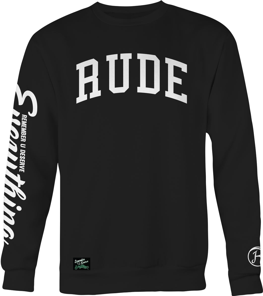 RUDE Collegiate Crew Neck (Black)