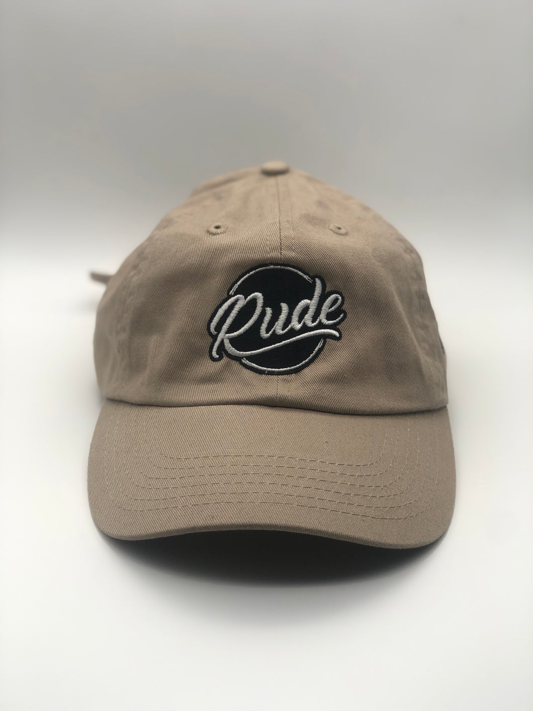 RUDE Logo Dad Hat (Khaki)