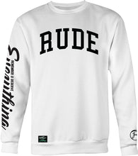 Load image into Gallery viewer, RUDE Collegiate Crew Neck (White)
